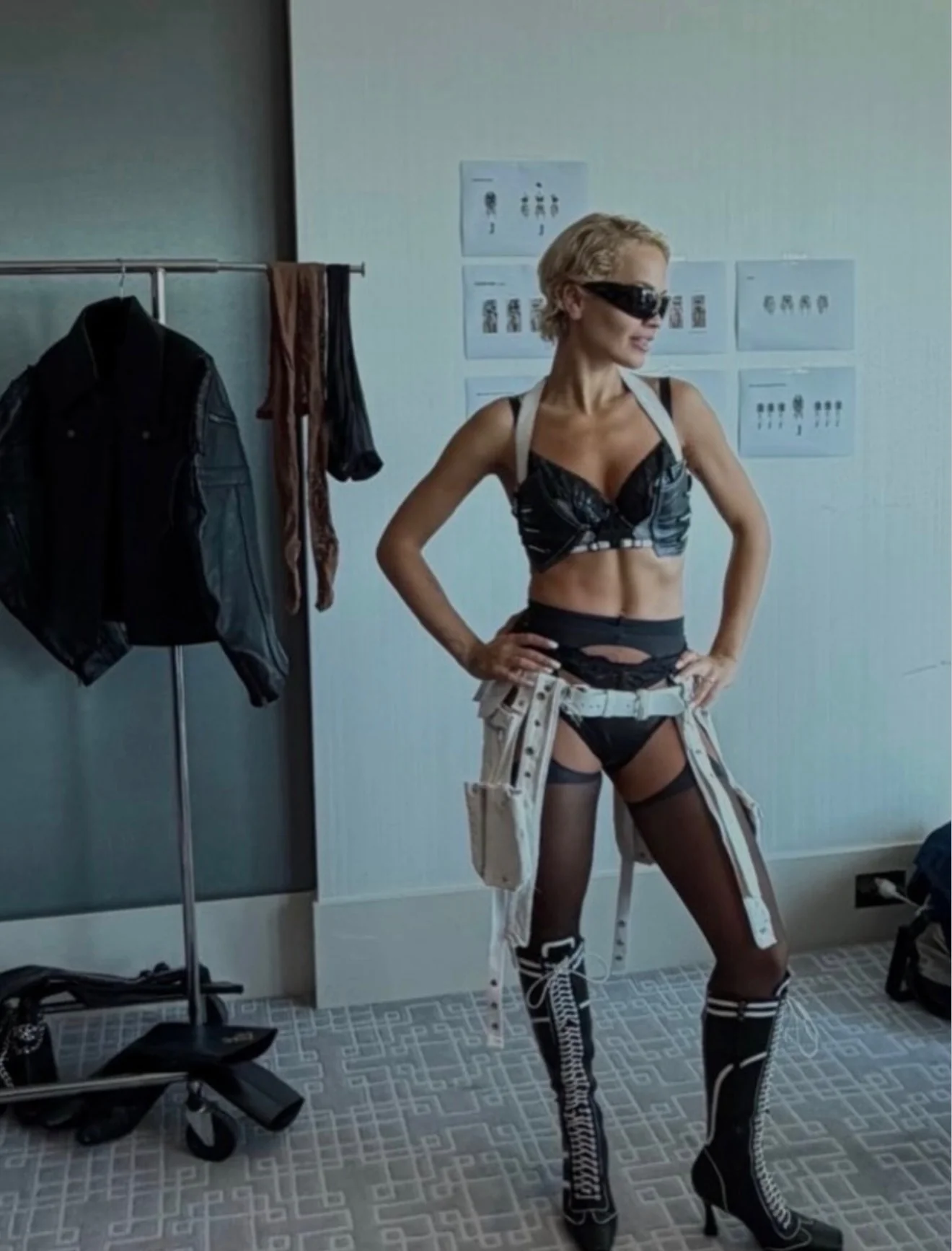 Rita Ora backstage before a show